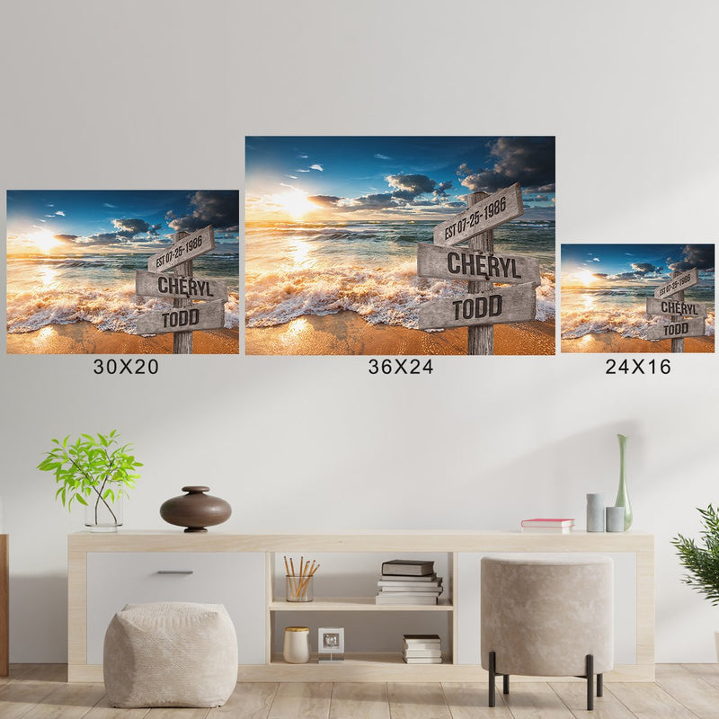 Ocean Sunset Color Names Poster