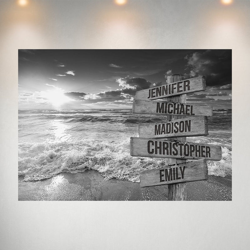 Ocean Sunset Multi-Names Poster