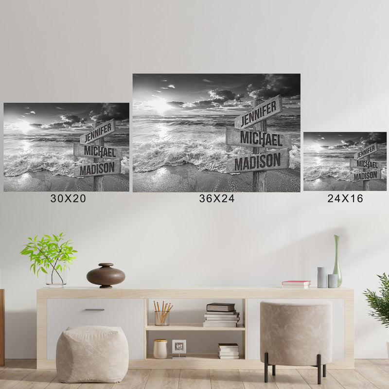 Ocean Sunset Multi-Names Poster