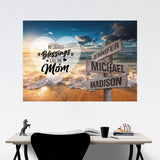 Ocean Sunset Color - Call Me Mom Multi-Names Poster