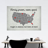 USA Family Map Poster