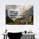 Mountain Range Heart Color Saying 1 Multi-Names Poster