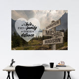 Mountain Range Heart Color Saying 5 Multi-Names Poster