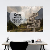Mountain Range Heart Color Saying 6 Multi-Names Poster