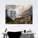 Mountain Range Heart Color Saying 7 Multi-Names Poster
