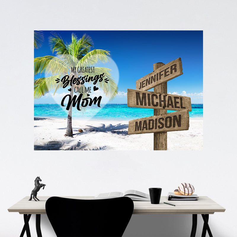 Ocean Breeze Color - Call Me Mom Multi-Names Poster