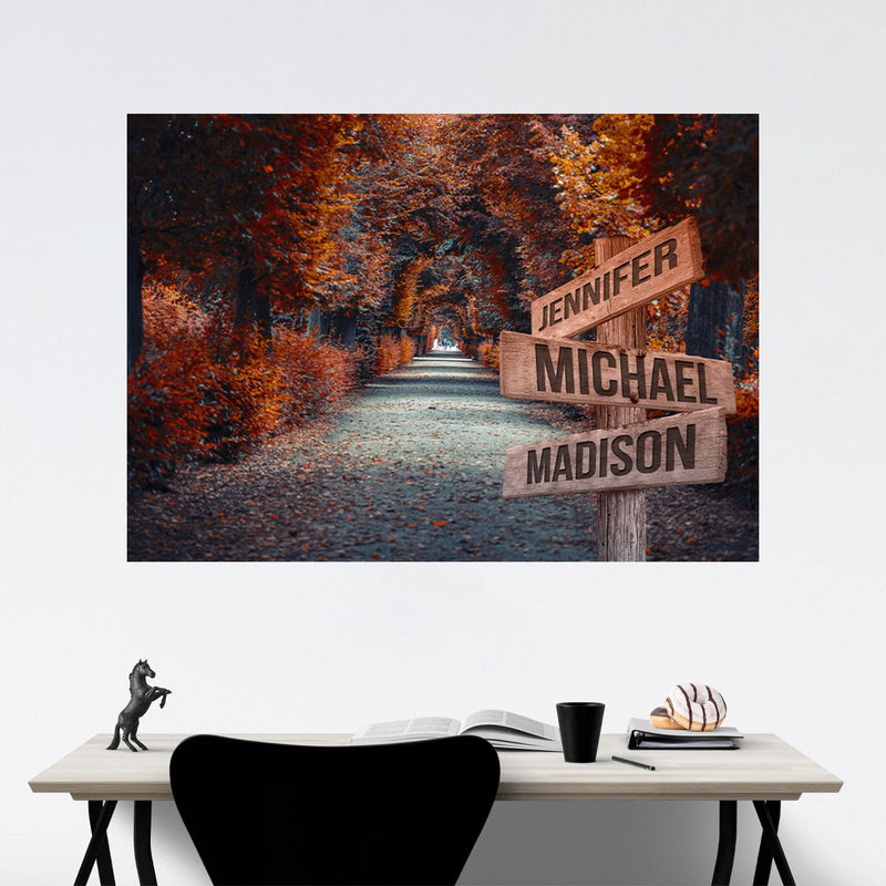 Woods Path 2 Color Multi-Names Poster