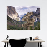 Yosemite Color Multi-Names Poster