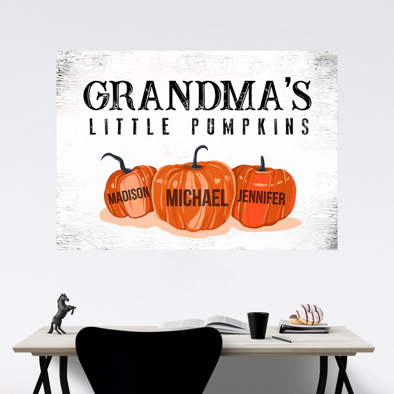 Grandma's Little Pumpkins Multi-Names Poster