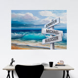 Beach Oil Painting Color Multi-Names Poster