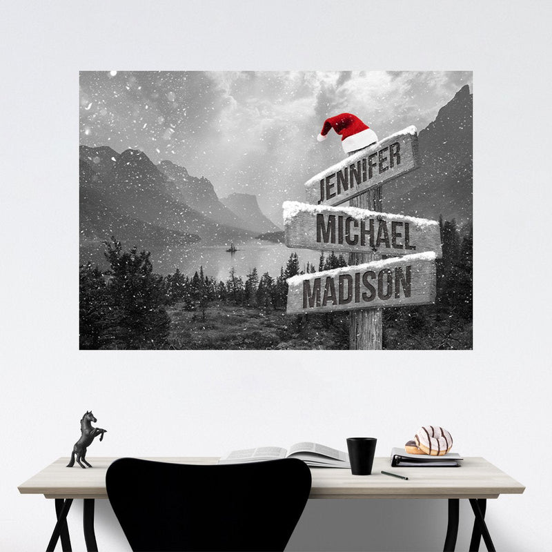 Mountain Range Christmas Multi-Names Poster