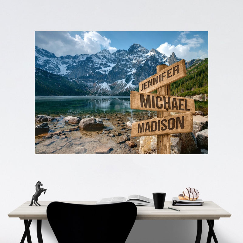 Mountains Color Multi-Names Poster