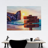 Beach Oil Painting Color 2 Multi-Names Poster