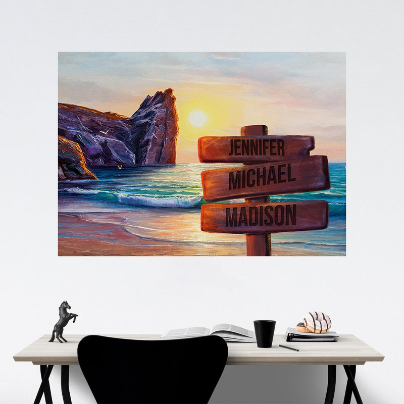 Beach Oil Painting Color 2 Multi-Names Poster