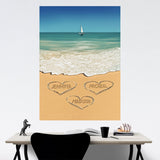 Heart in Sand Multi-Names Poster