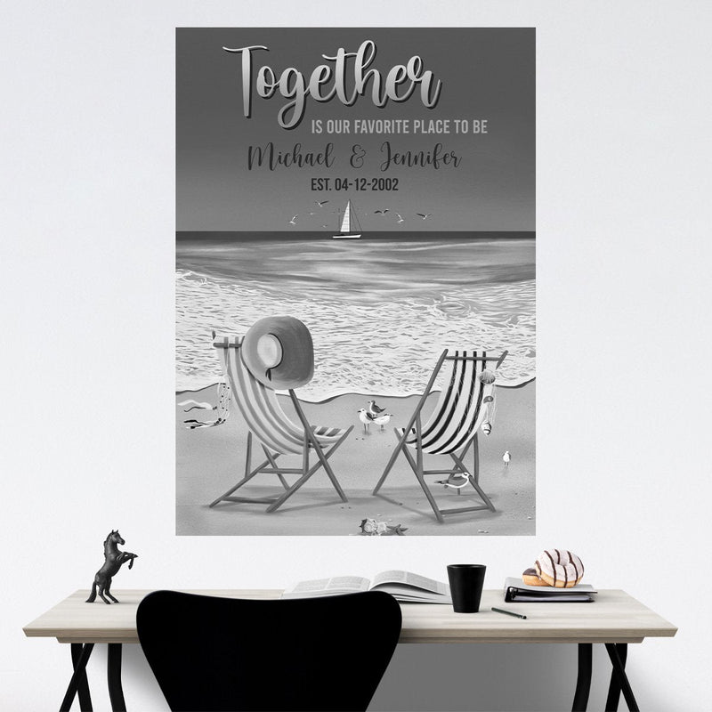 Together Beach Names Poster