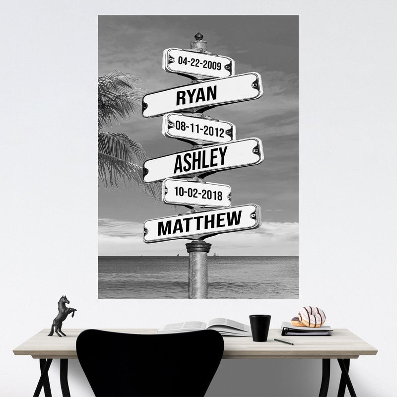 Street Sign Multi-Names Poster