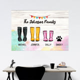 Family Boots Multi-Name Poster