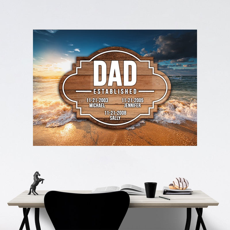 Ocean Sunset Dad EST Poster