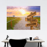 Miami Beach Sunset Color Multi-Names Poster