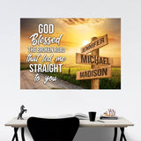 Farm Winding Road Color - God Blessed Multi-Names Poster