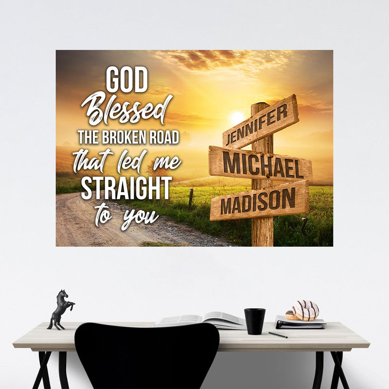 Farm Winding Road Color - God Blessed Multi-Names Poster