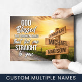 Farm Winding Road Color - God Blessed Multi-Names Poster