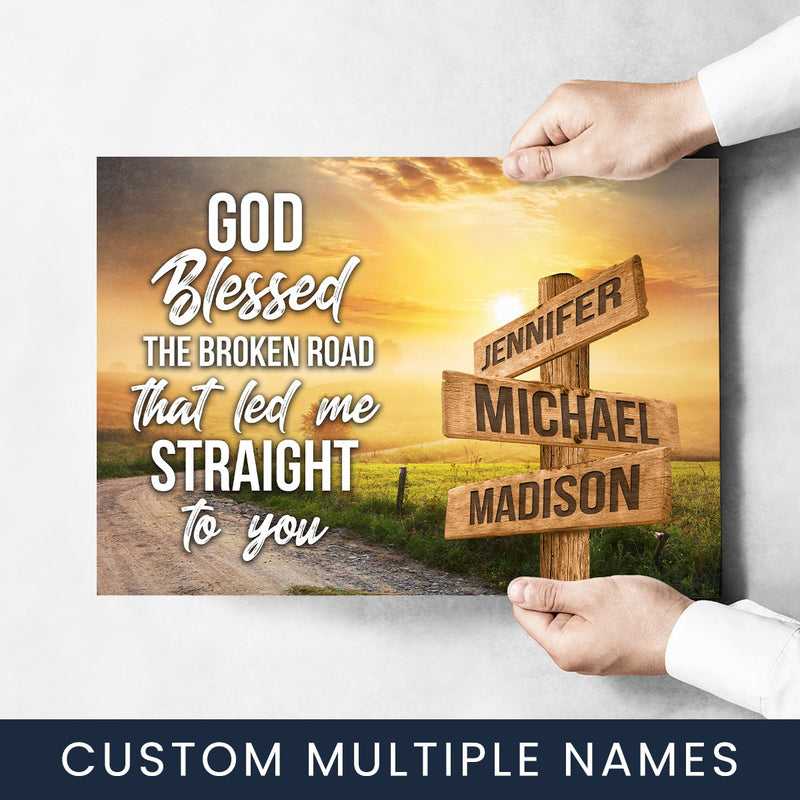 Farm Winding Road Color - God Blessed Multi-Names Poster