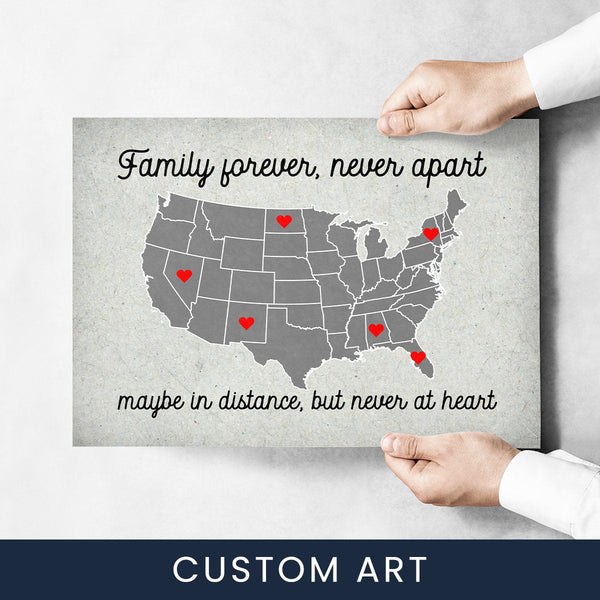 USA Family Map Poster