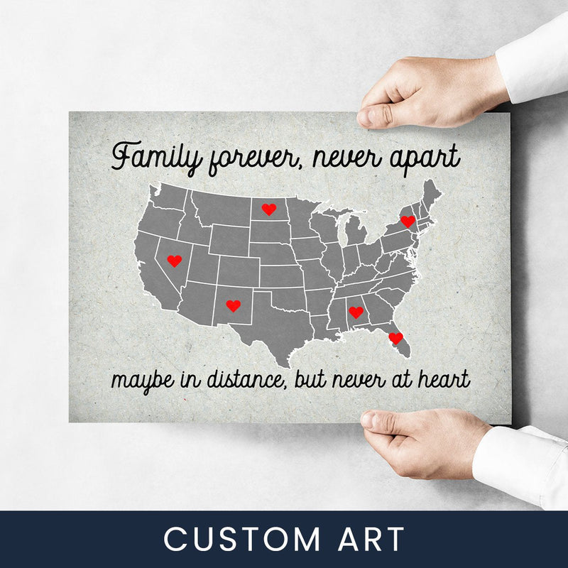 USA Family Map Poster