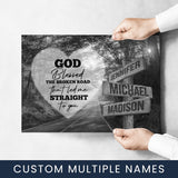 Autumn Road Heart - God Blessed Multi-Names Poster