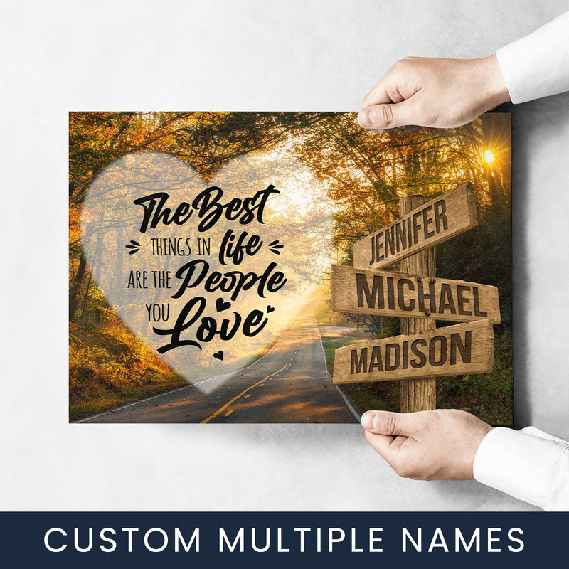 Autumn Road Heart Color Saying 3 Multi-Names Poster