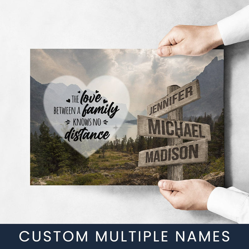 Mountain Range Heart Color Saying 5 Multi-Names Poster