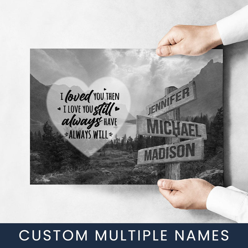 Mountain Range Heart Saying 1 Multi-Names Poster