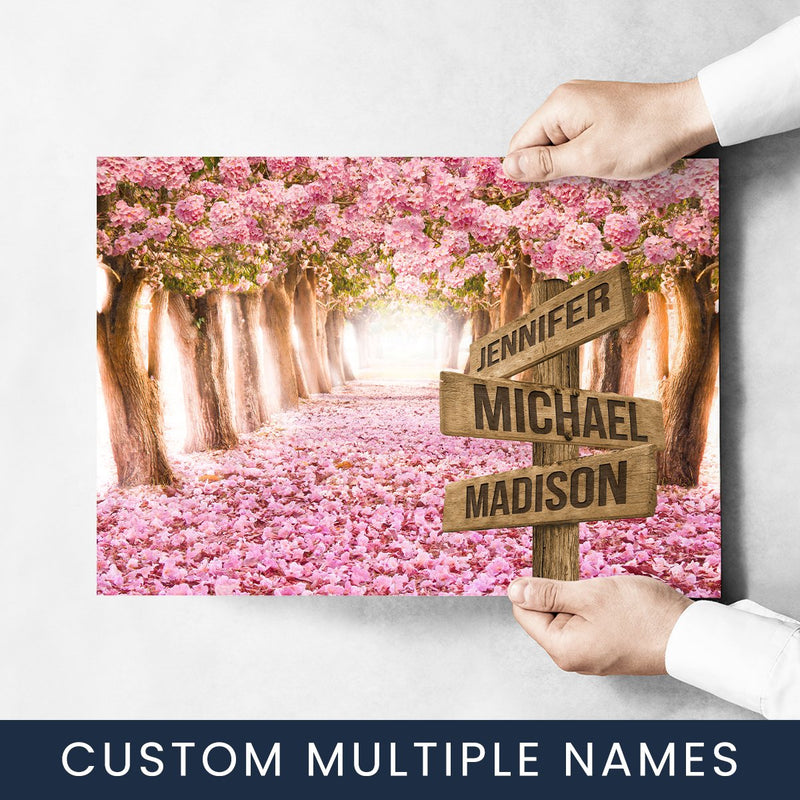 Pink Petal Road Multi-Names Poster