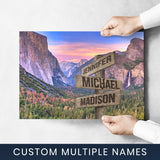 Yosemite Sunset Color Multi-Names Poster