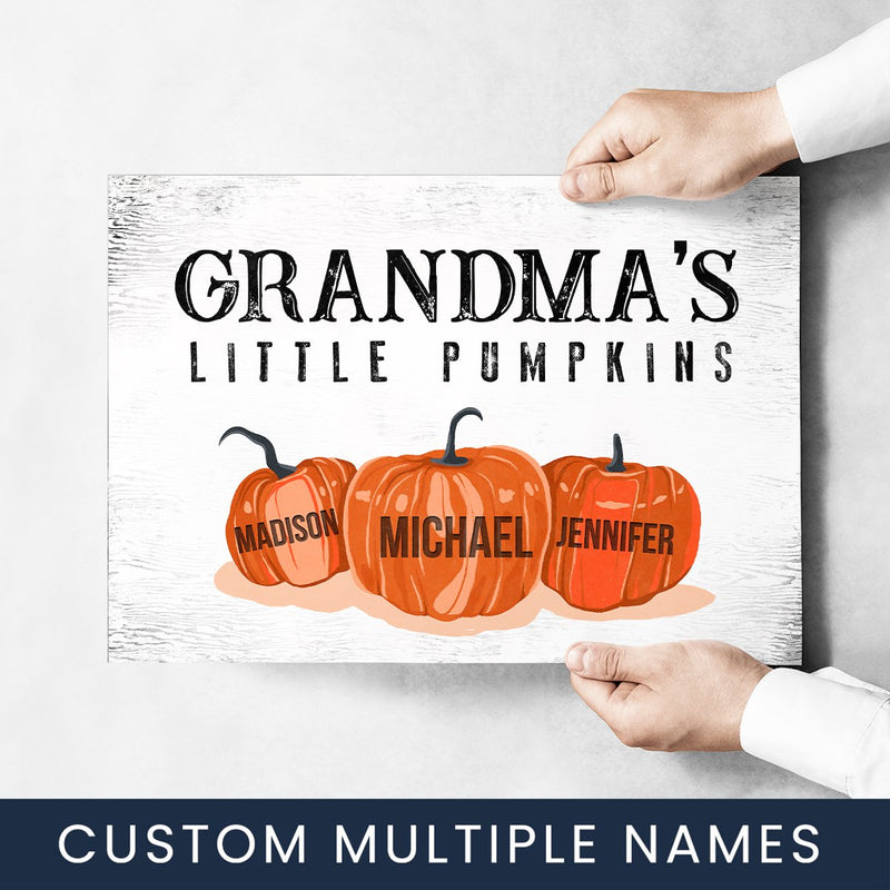 Grandma's Little Pumpkins Multi-Names Poster