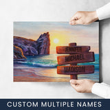 Beach Oil Painting Color 2 Multi-Names Poster