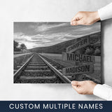 Railroad Track Multi-Names Poster