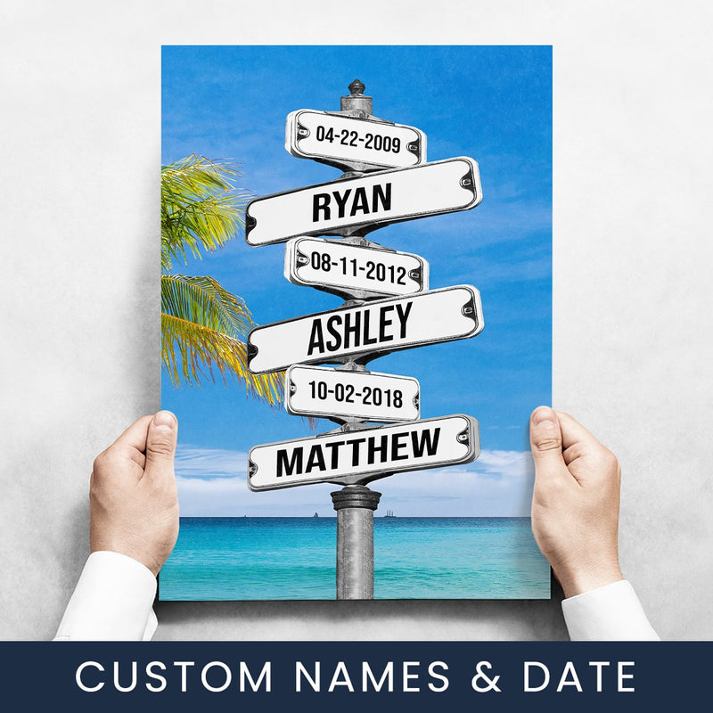 Street Sign Color Multi-Names Poster