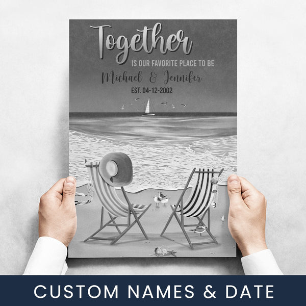 Together Beach Names Poster