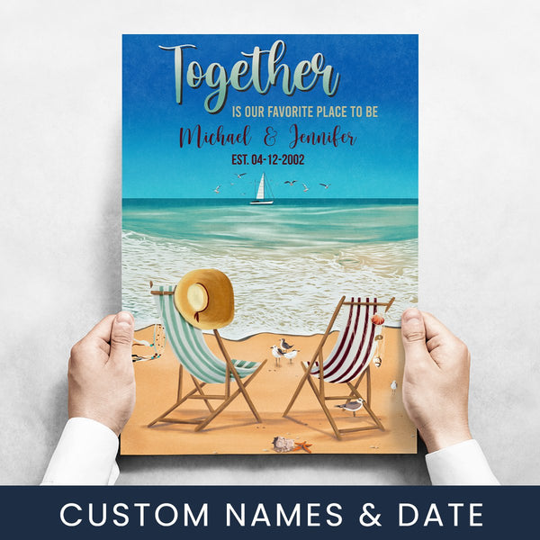 Together Beach Color Names Poster