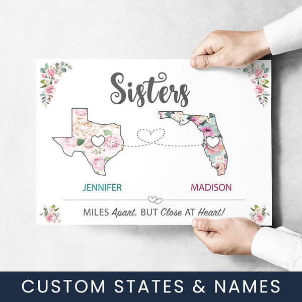 Sister State Floral Poster