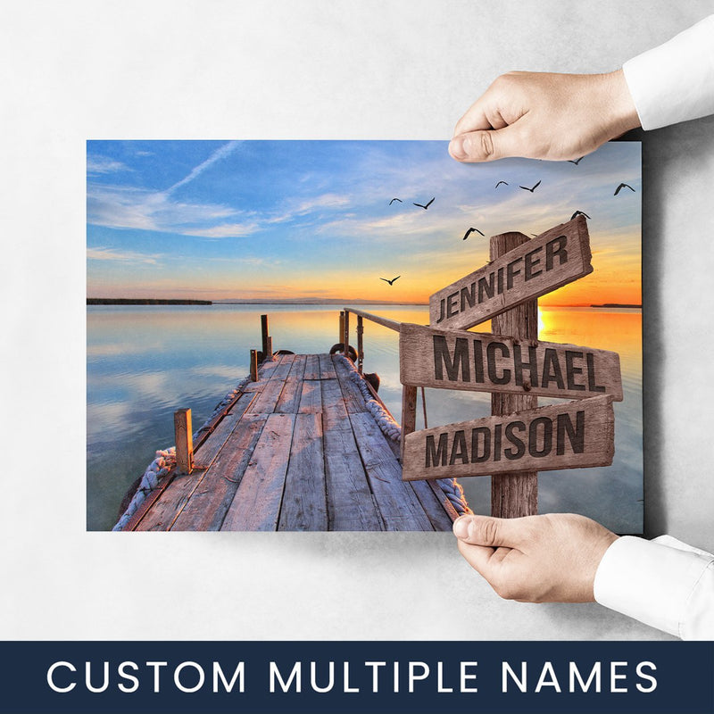 Lake Dock Color 2 Multi-Names Poster