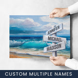 Beach Oil Painting Color Multi-Names Poster