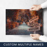 Woods Path 2 Color Multi-Names Poster