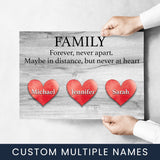 Family Distance Heart Poster