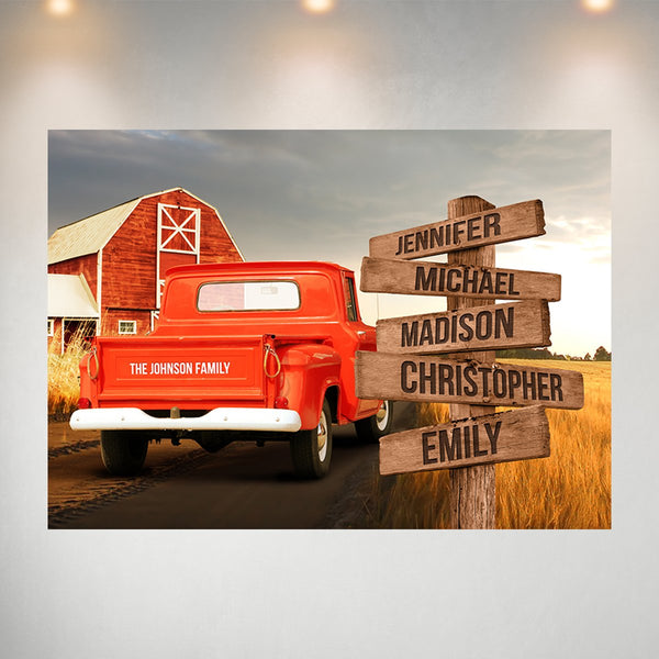 Old Truck Barn Multi-Names Poster