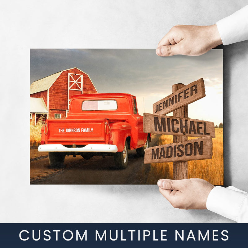 Old Truck Barn Multi-Names Poster