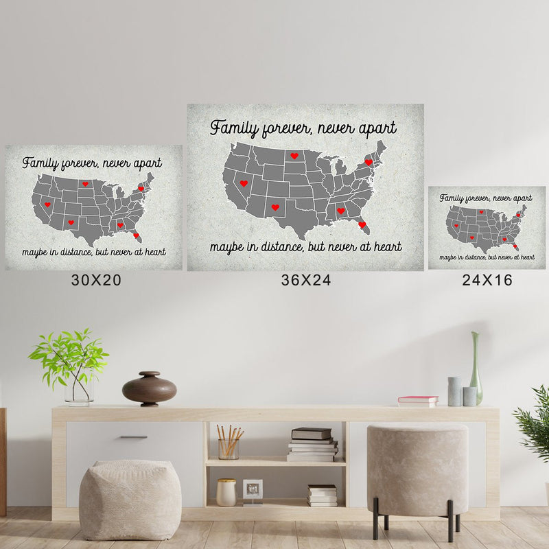 USA Family Map Poster